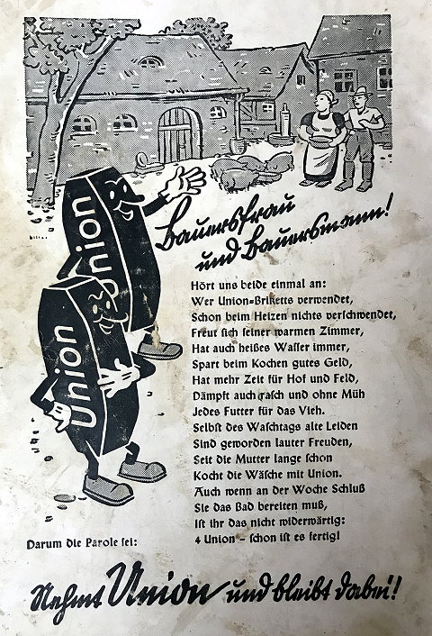 Archiv Heimatverein Oeffingen - Union Briketts Werbe Plakat