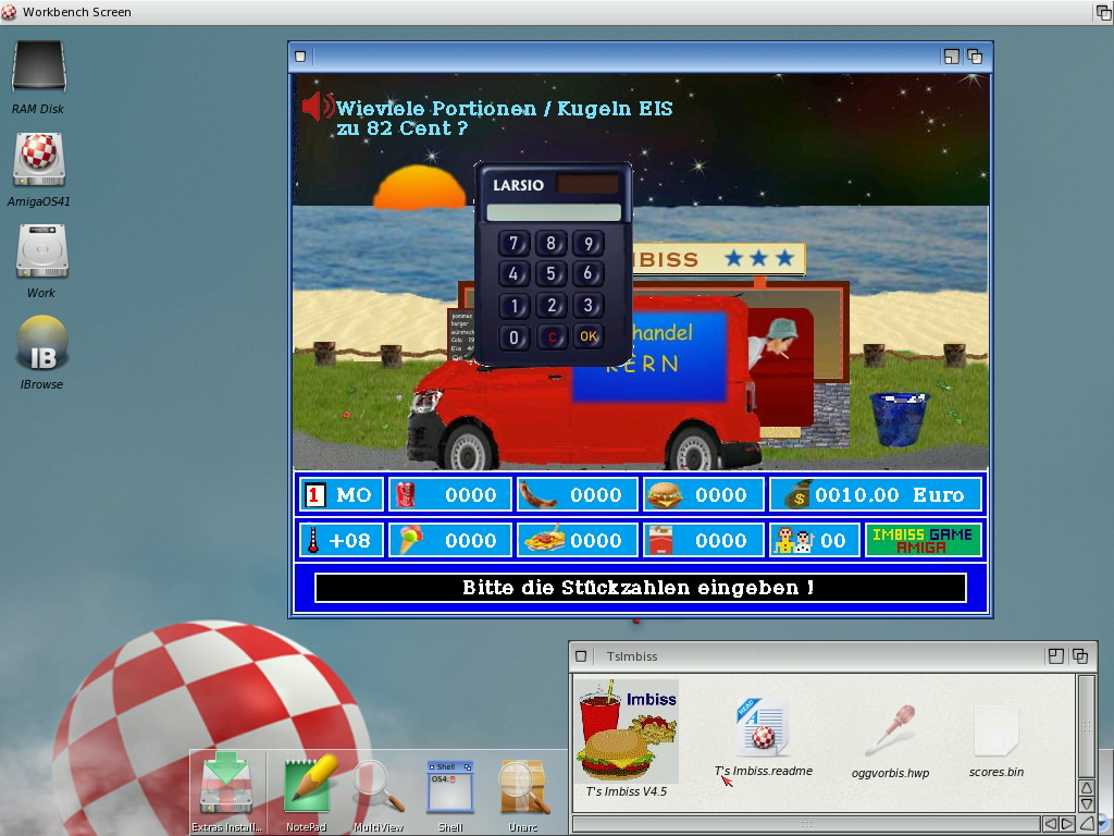 Archive Achim Kern - game snapshot Imbiss Version from Lars Brämer AmigaOS4